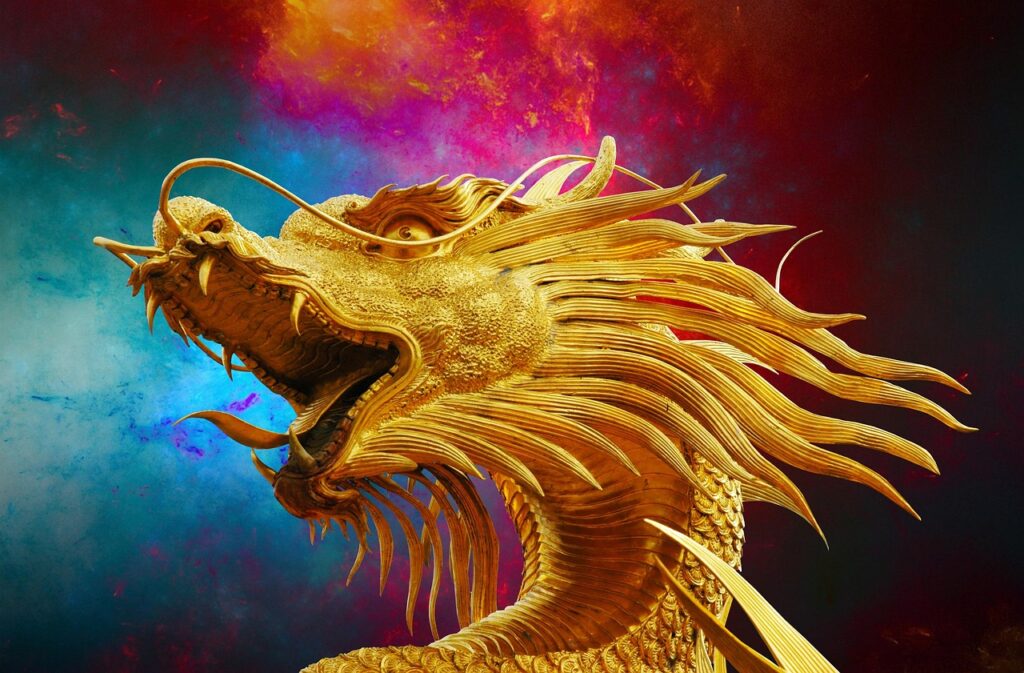 Drache mystisch bunte Farben Krafttier Drache – die wirkende Kraft entfesseln