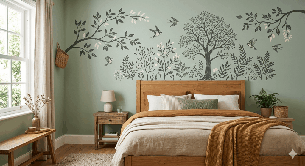 Ideen Wandtattoo Schlafzimmer Natur 2026 Moderne Trends für eine entspannte Atmosphäre